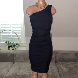 NWT Love By Design Chic Black One-Shoulder Dress